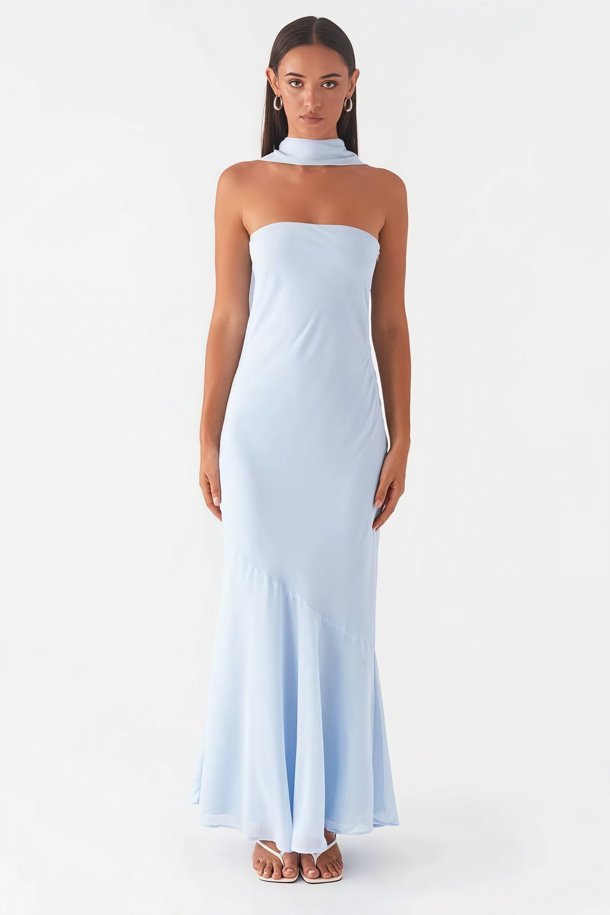 Floral Tie Fishtail Vacation Maxi Dress