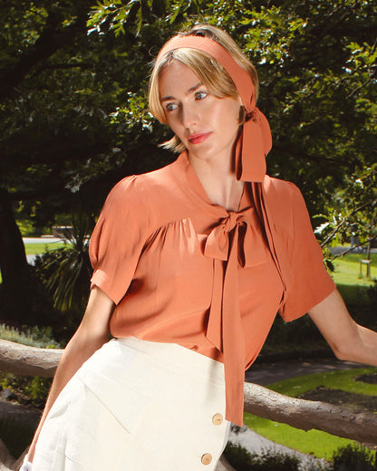 1930s Beau Blouse - Burnt Peach