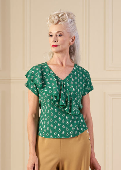 1930s Belle Blouse - Dia Deco Emerald