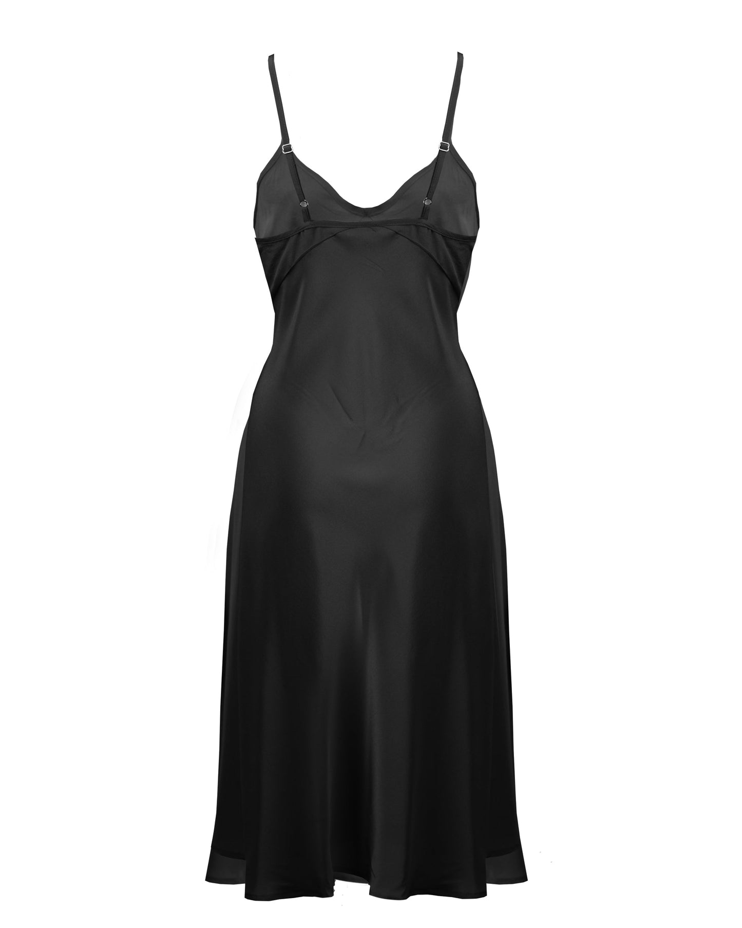 1930s Luxe Bias Petticoat Slip - Black