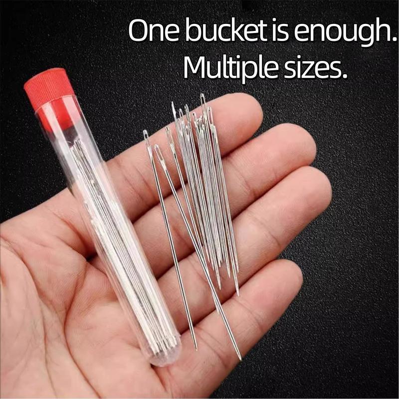 üßµ34PCS Big Eye Steel Needles Set ‚ú®Long & Thin Handmade Quilting & Sewing Needles Kit for DIY Sewing Projects