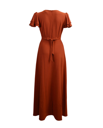 1970s Carrie Midi Dress - Rust