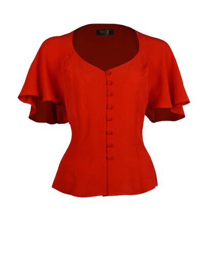 1930s / 70s Cherish Blouse - Red