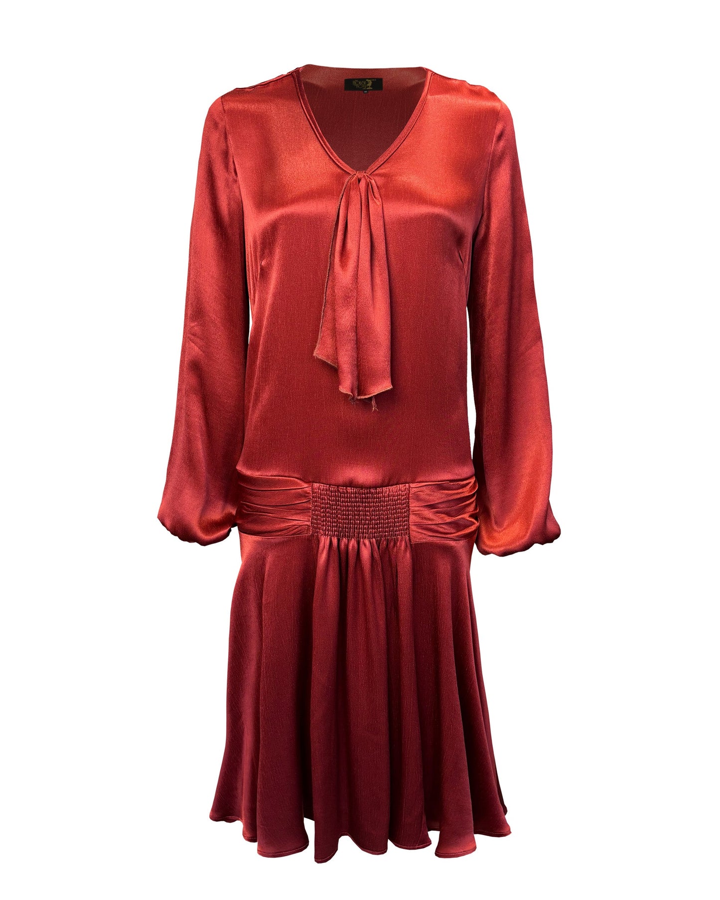 1920s Constance Dress - Rust Satin
