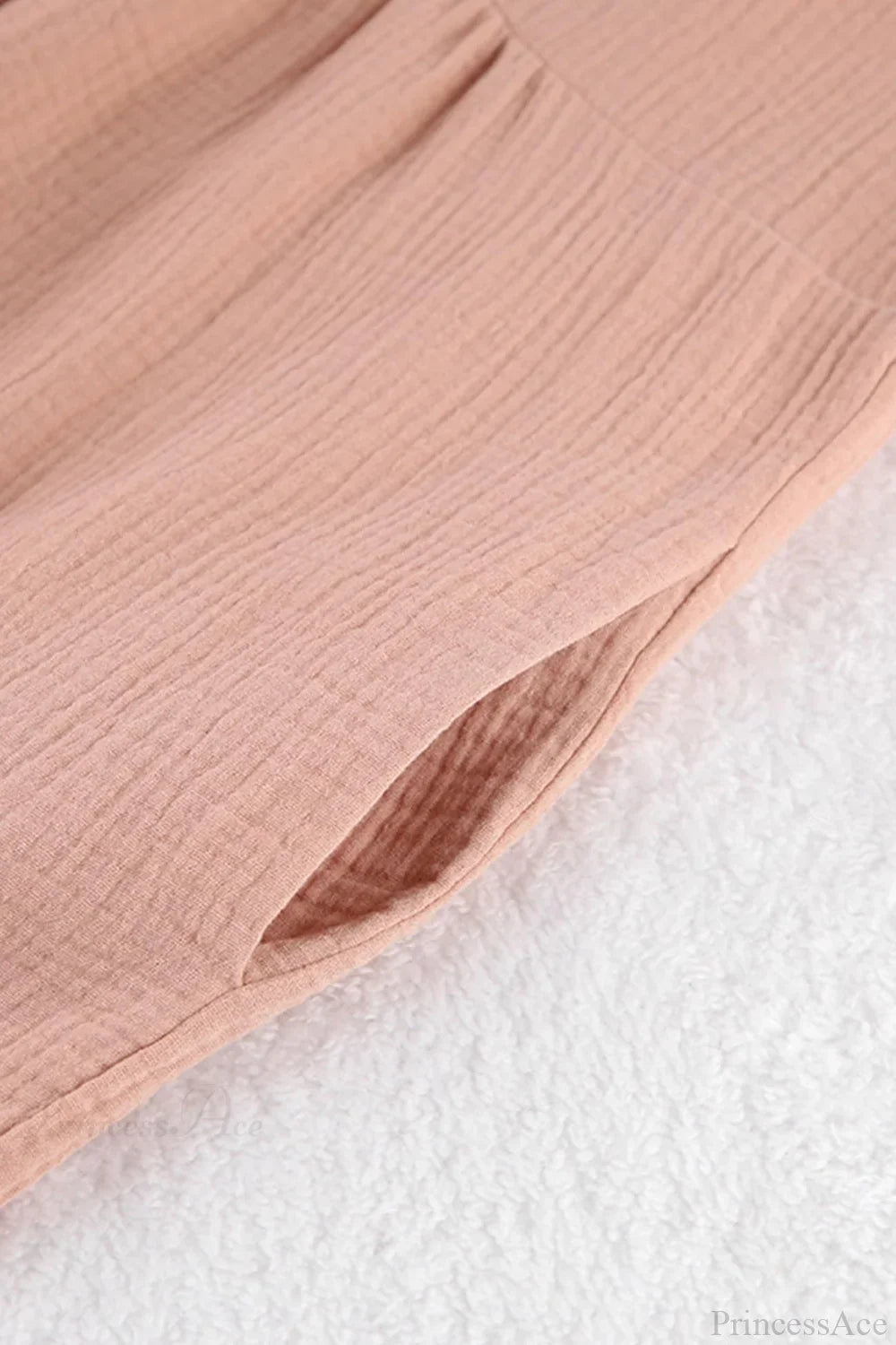 Crepe V Neck Puff Sleeve Loose Dress