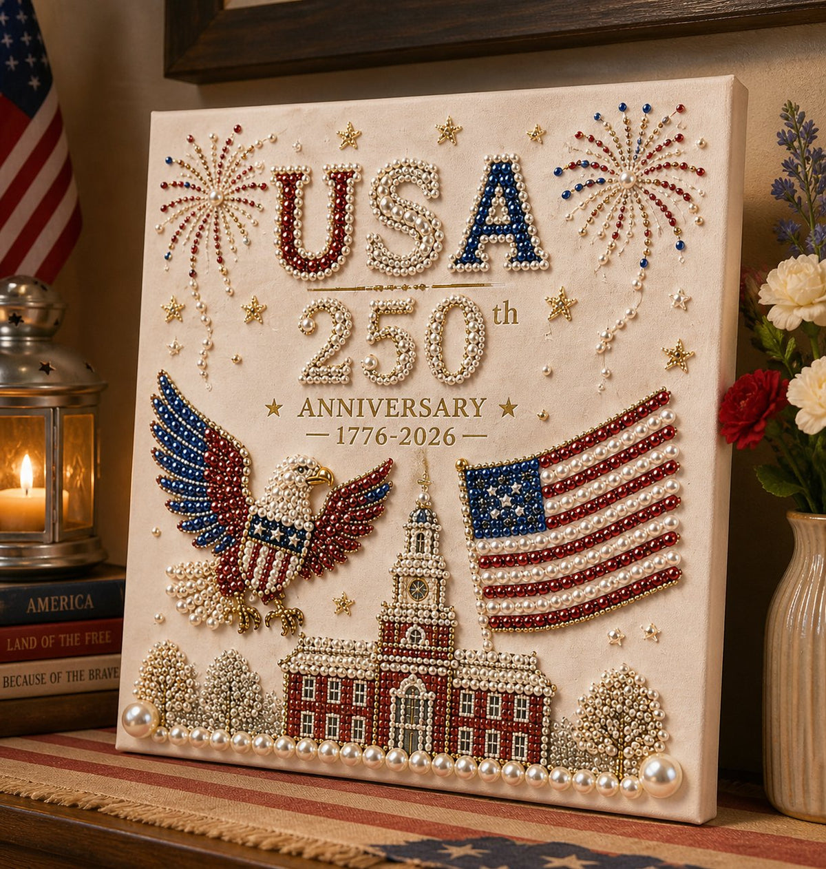 üá∫üá∏ USA 250th Anniversary DIY Pearl Painting Kit ‚ú®‚ù§Ô∏è‚Äçüî•