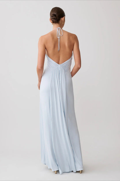 Halter Open Back Ruched Bodycon Mermaid Mini Dress
