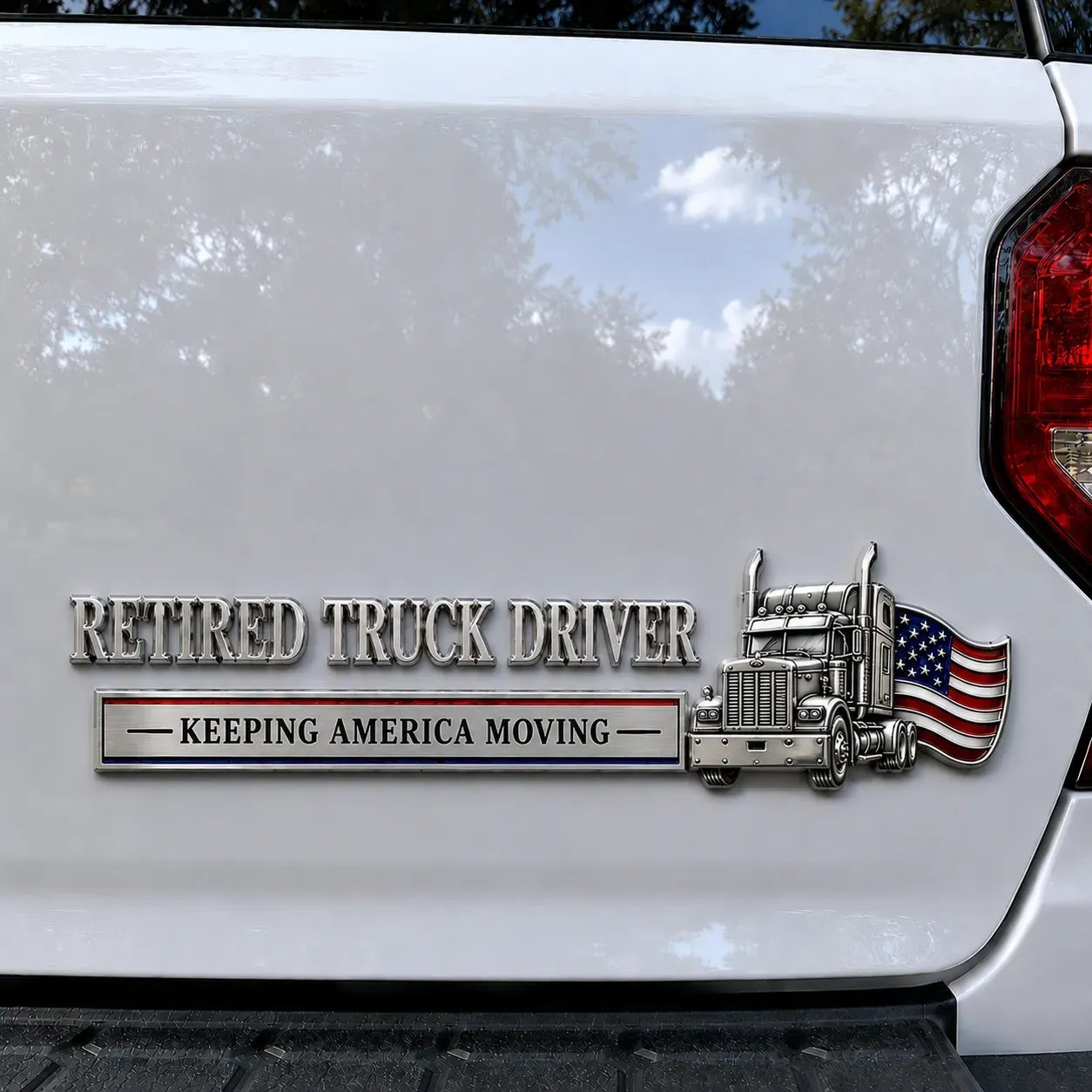 üöö Retired Truck Driver Car Emblem Badge