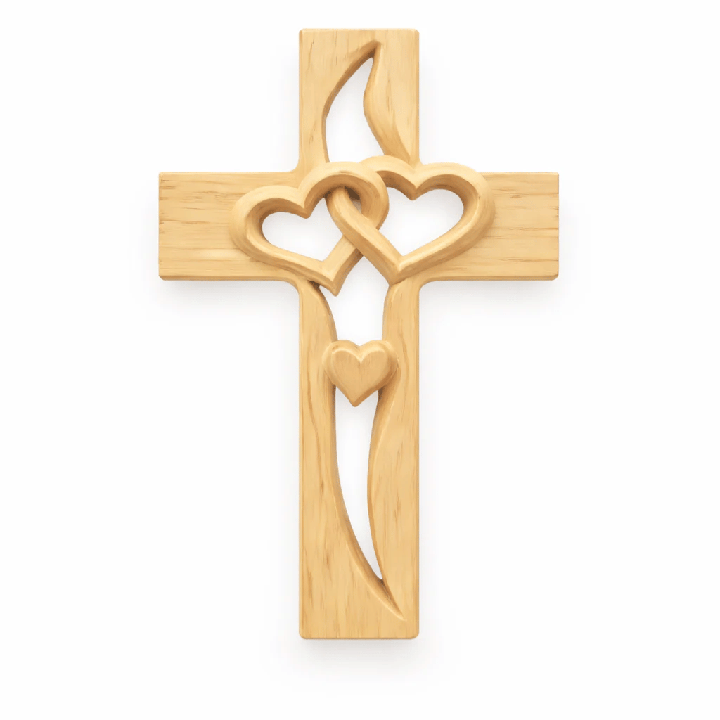 ‚úùÔ∏èHandcrafted Two Heart Cross