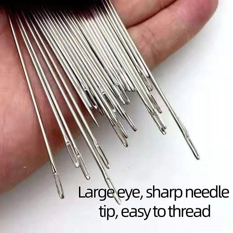 üßµ34PCS Big Eye Steel Needles Set ‚ú®Long & Thin Handmade Quilting & Sewing Needles Kit for DIY Sewing Projects