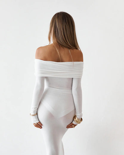 Sheer Maxi Dress - White