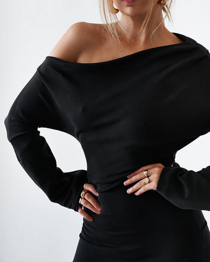 Cupro Mini Dress - Black