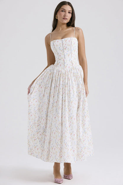 Sexy Floral Cami Bodycon Maxi Dress
