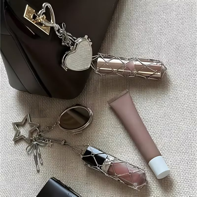 üî•‚ú®Lipstick Holder Keychain with Mirror