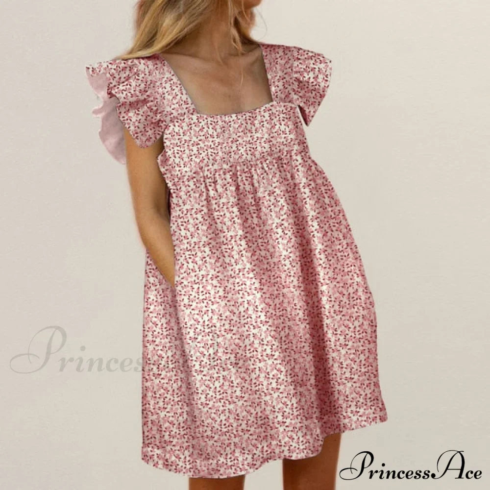 Elegant Butterfly Sleeve Beach Party Dress