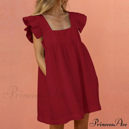 Elegant Butterfly Sleeve Beach Party Dress