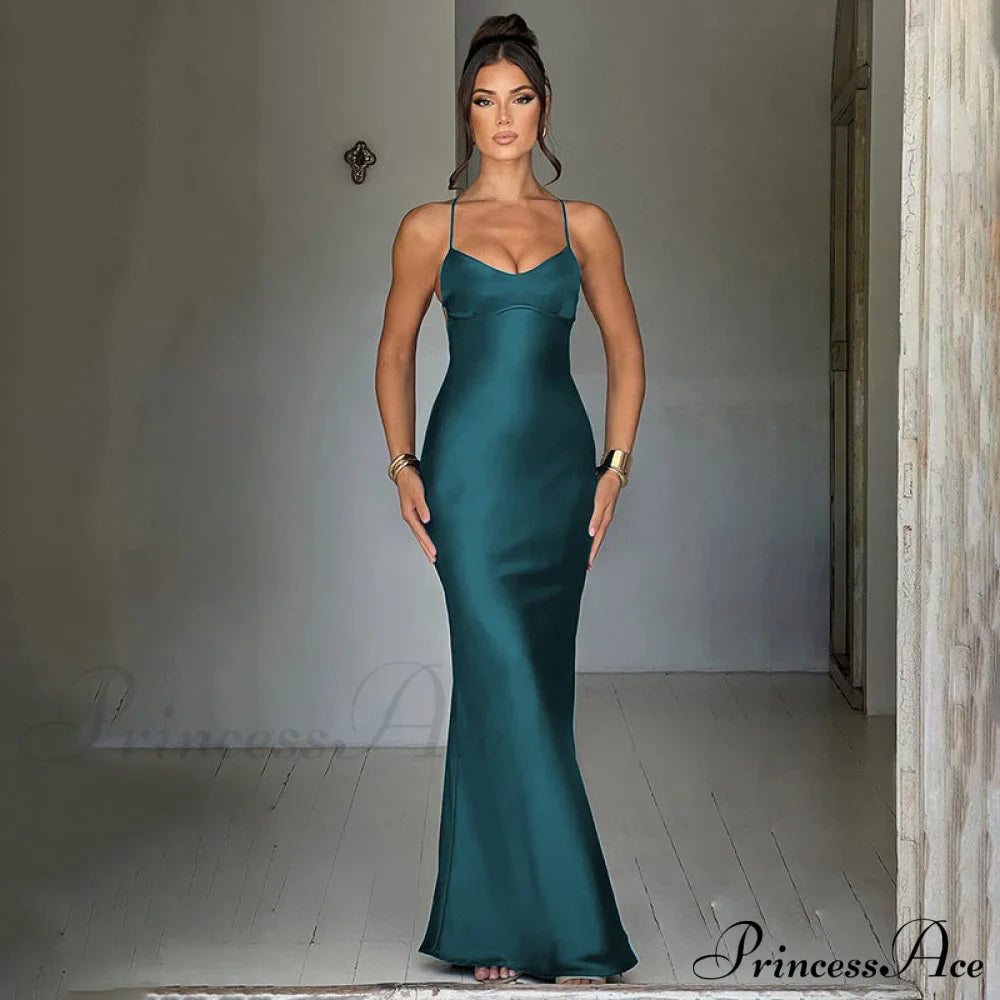 Emilia Satin Draped Gown