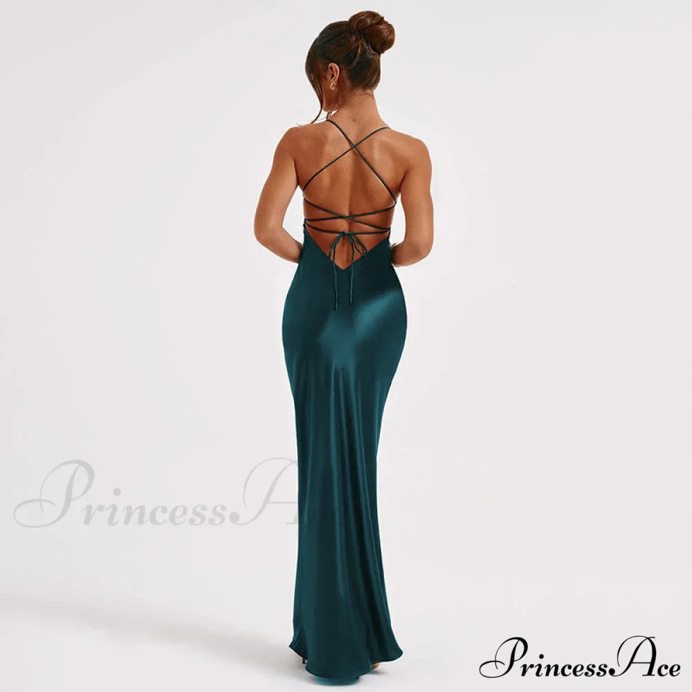 Emilia Satin Draped Gown