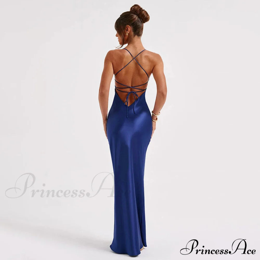 Emilia Satin Draped Gown