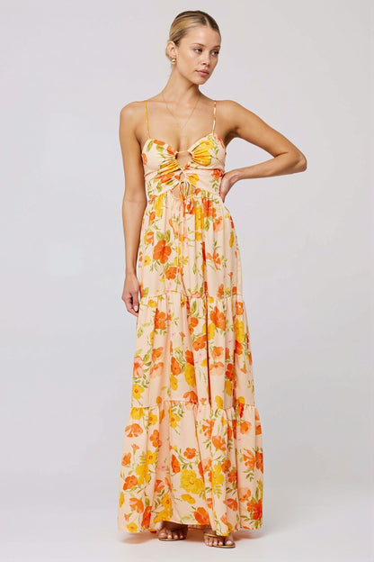 Floral Splice Swing Cami Maxi Dress