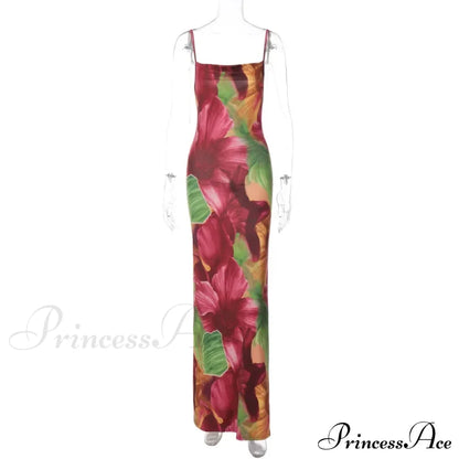 Fashion Backless Slip Maxi Dress