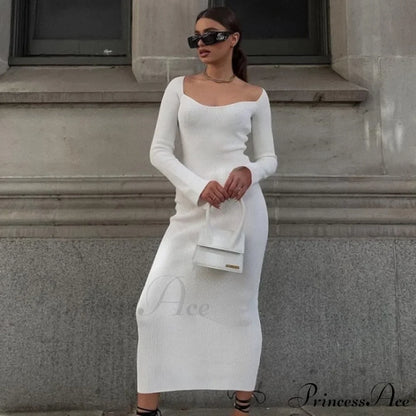 Female Warm Thick Party Long Dresses
