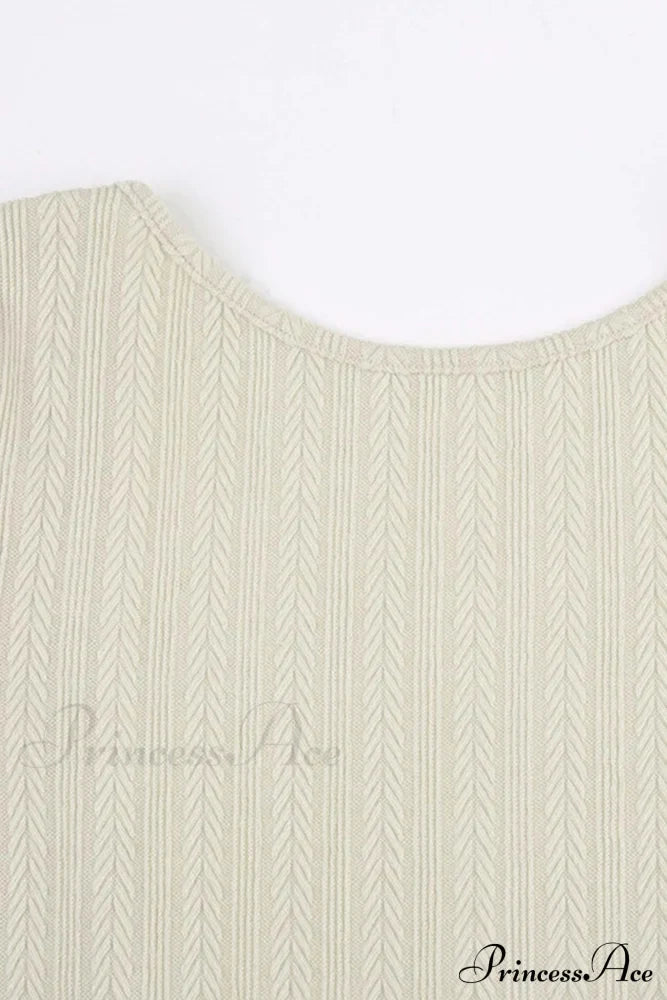 Flares Sleeve Backless Cable Knit Dress