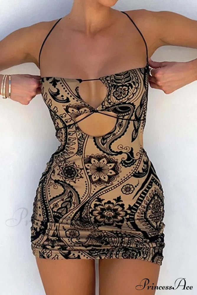 Floral Print Cutout Hip Dress Pack