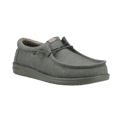 HEYDUDE Wally Stretch Canvas Mens Shoes - Deep Green