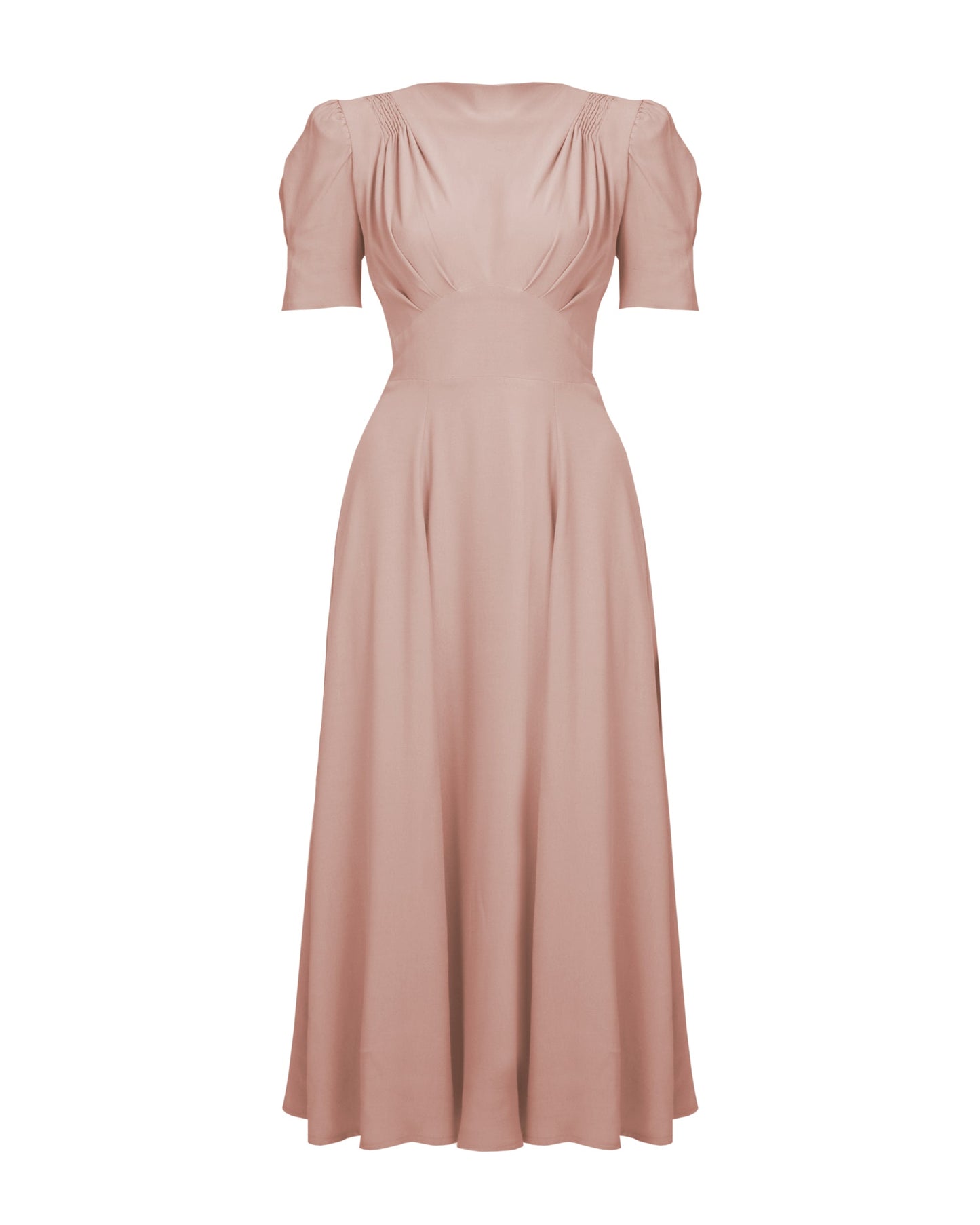 1940s 'Girl Friday' Midi Dress - Blush