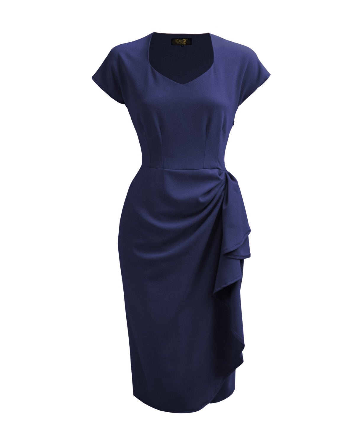 1940s Hayworth Dress - Navy Crepe