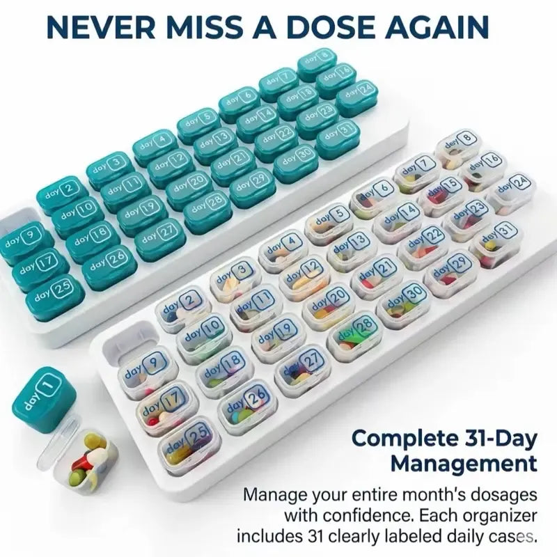 üí™31-Day Detachable Monthly Pill Organizer