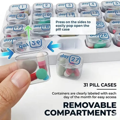 üí™31-Day Detachable Monthly Pill Organizer