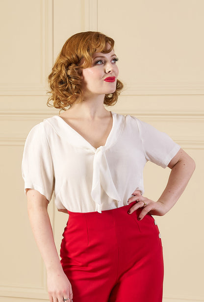 1930s Shawl Blouse - Ivory