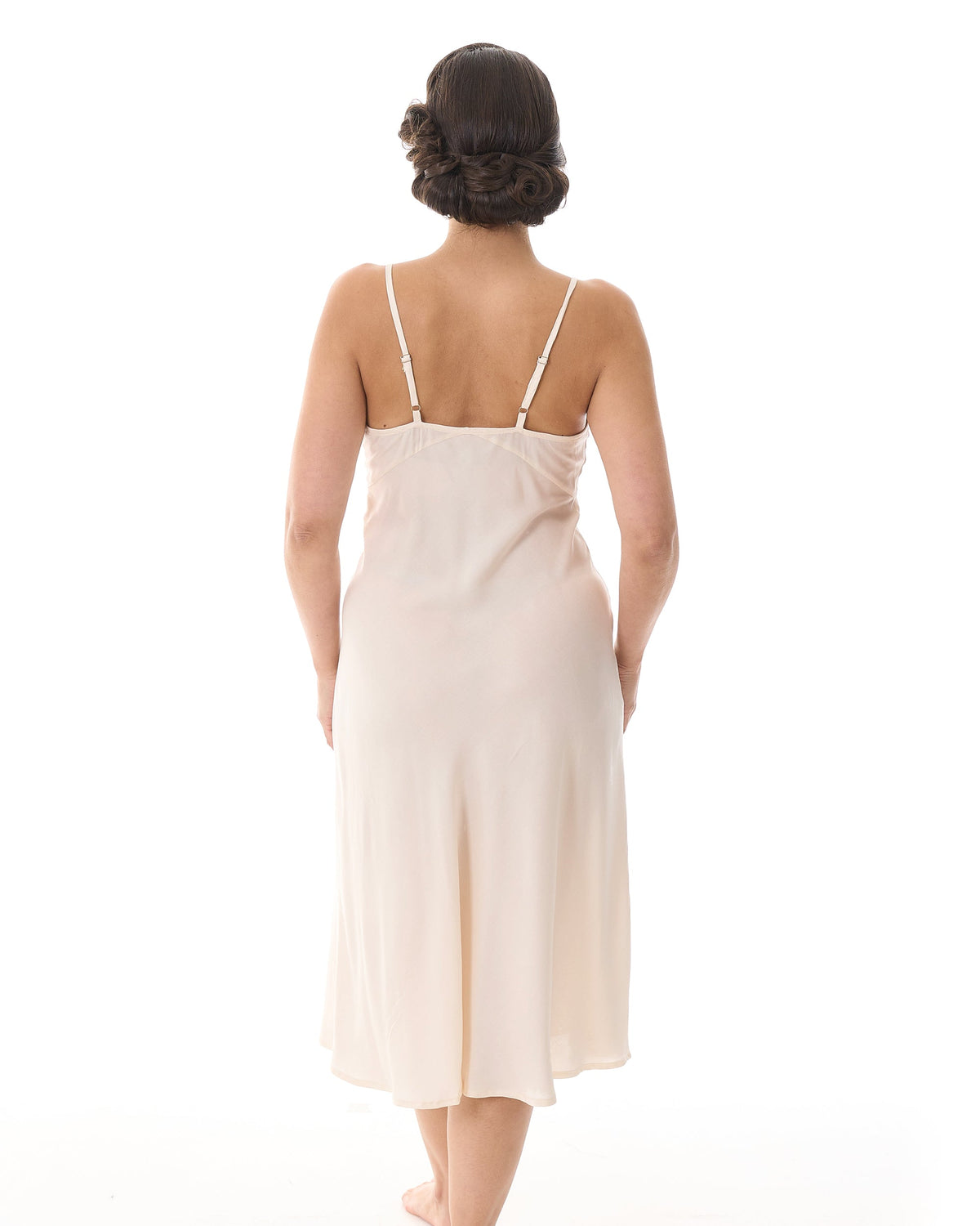 1930s Luxe Bias Cut Slip - Warm Ivory Silk Blend