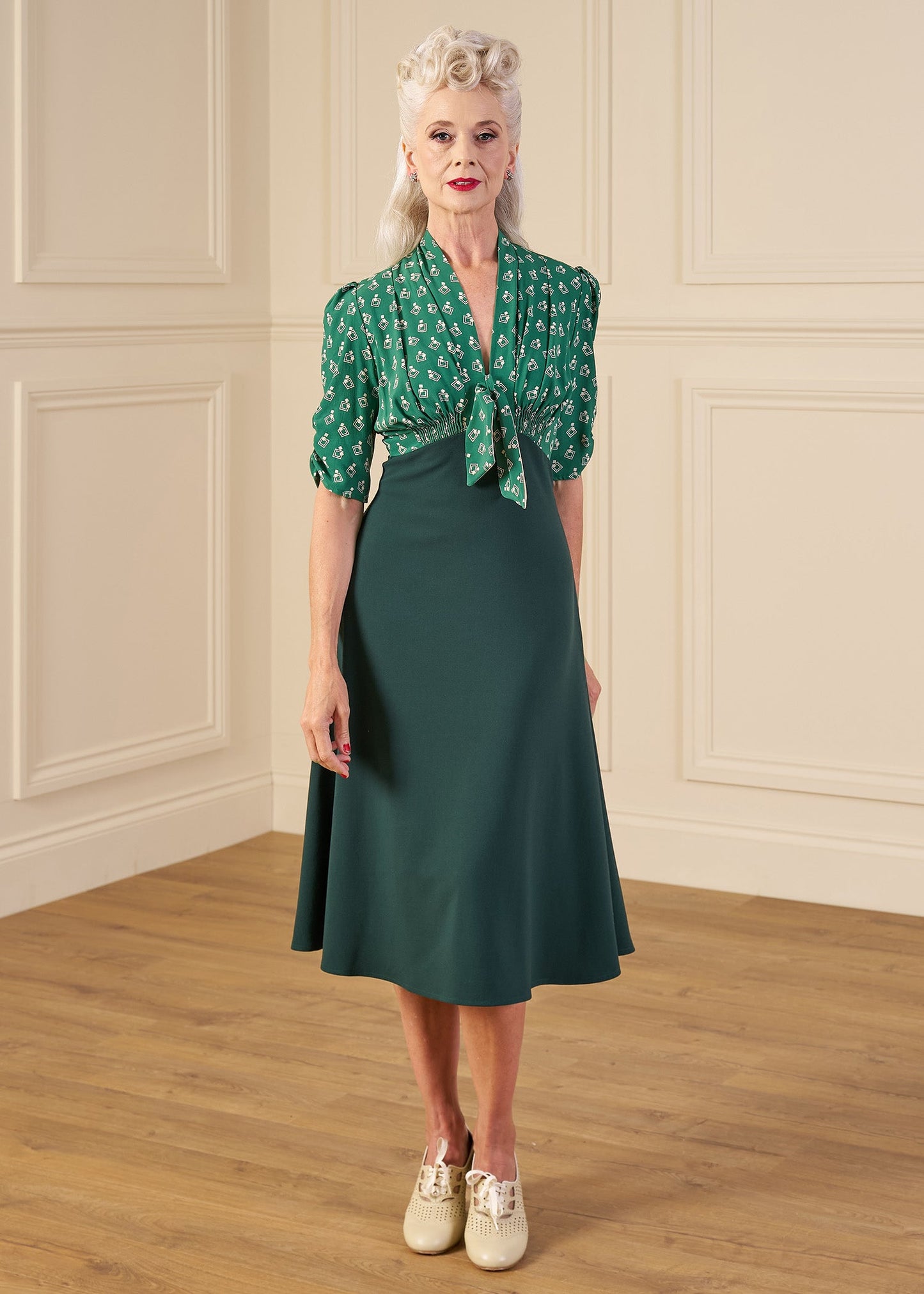 1930s Jitterbug Dress - Dia Deco Emerald
