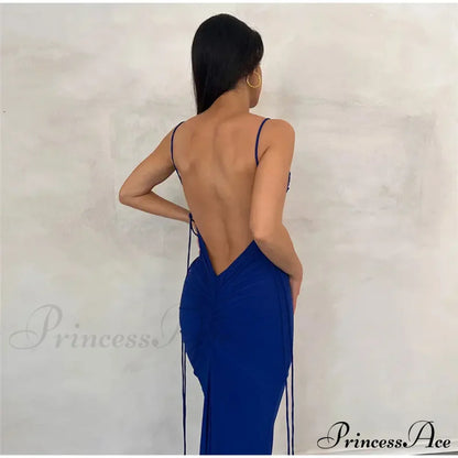 Knitted Open Back Maxi Dress