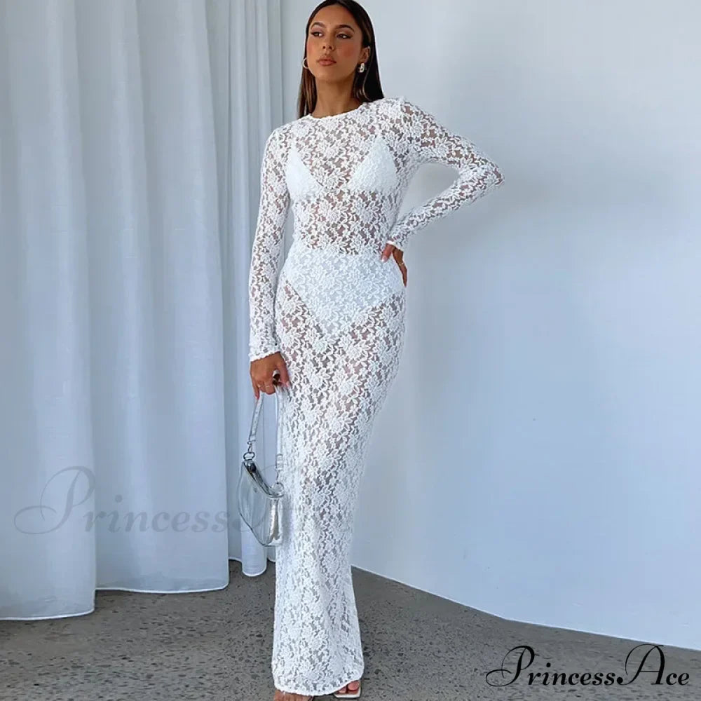 Lantern Sleeve V-neck Maxi Dress