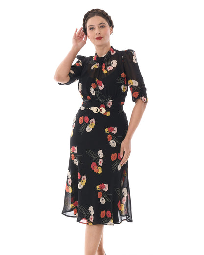 1930s Loretta Bias Dress - Poppy
