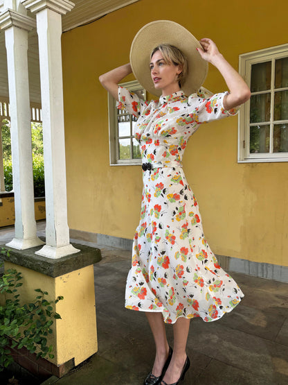 1930s Loretta Bias Dress - Golden Haze