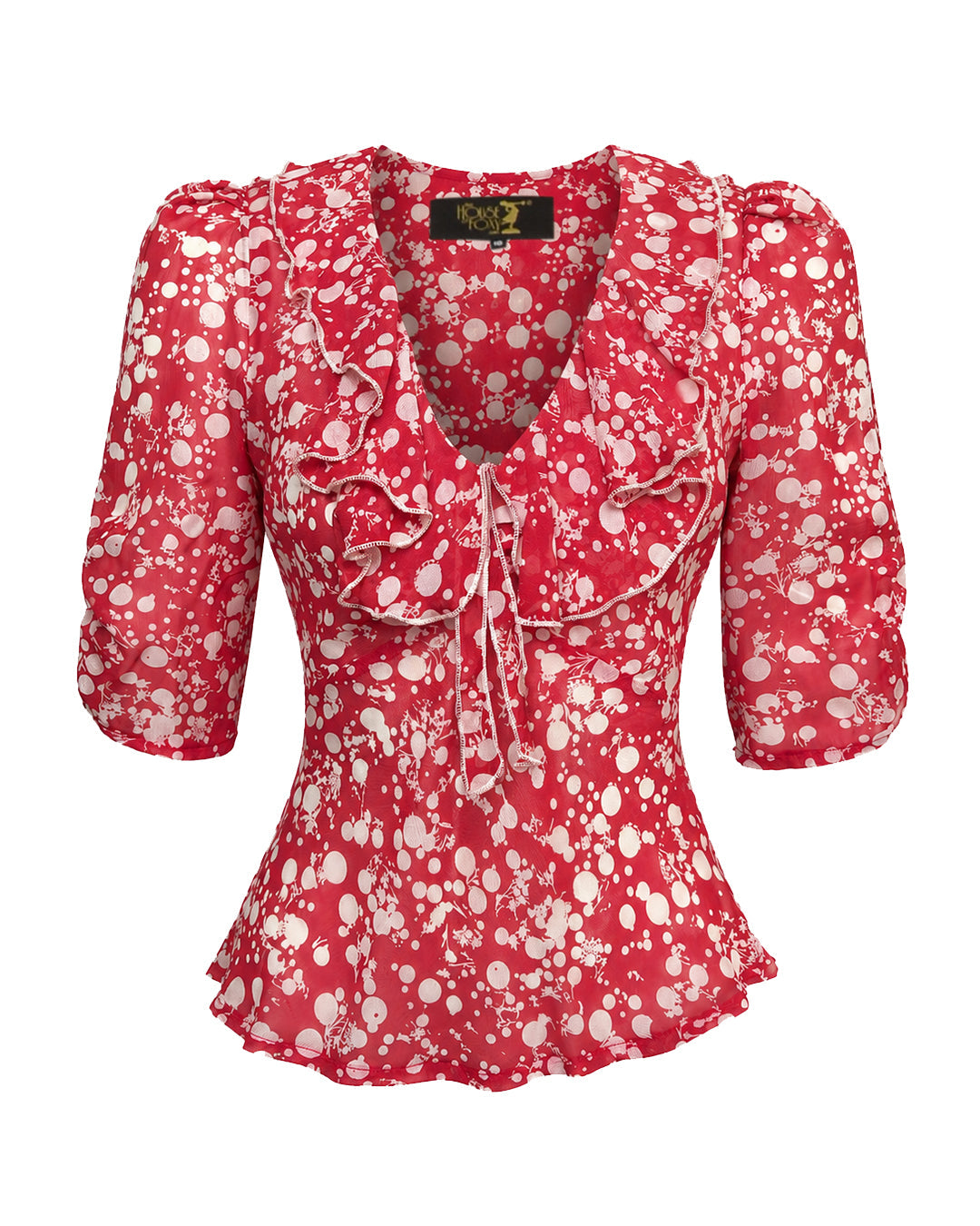 1930s Maddy Blouse - Red Confetti