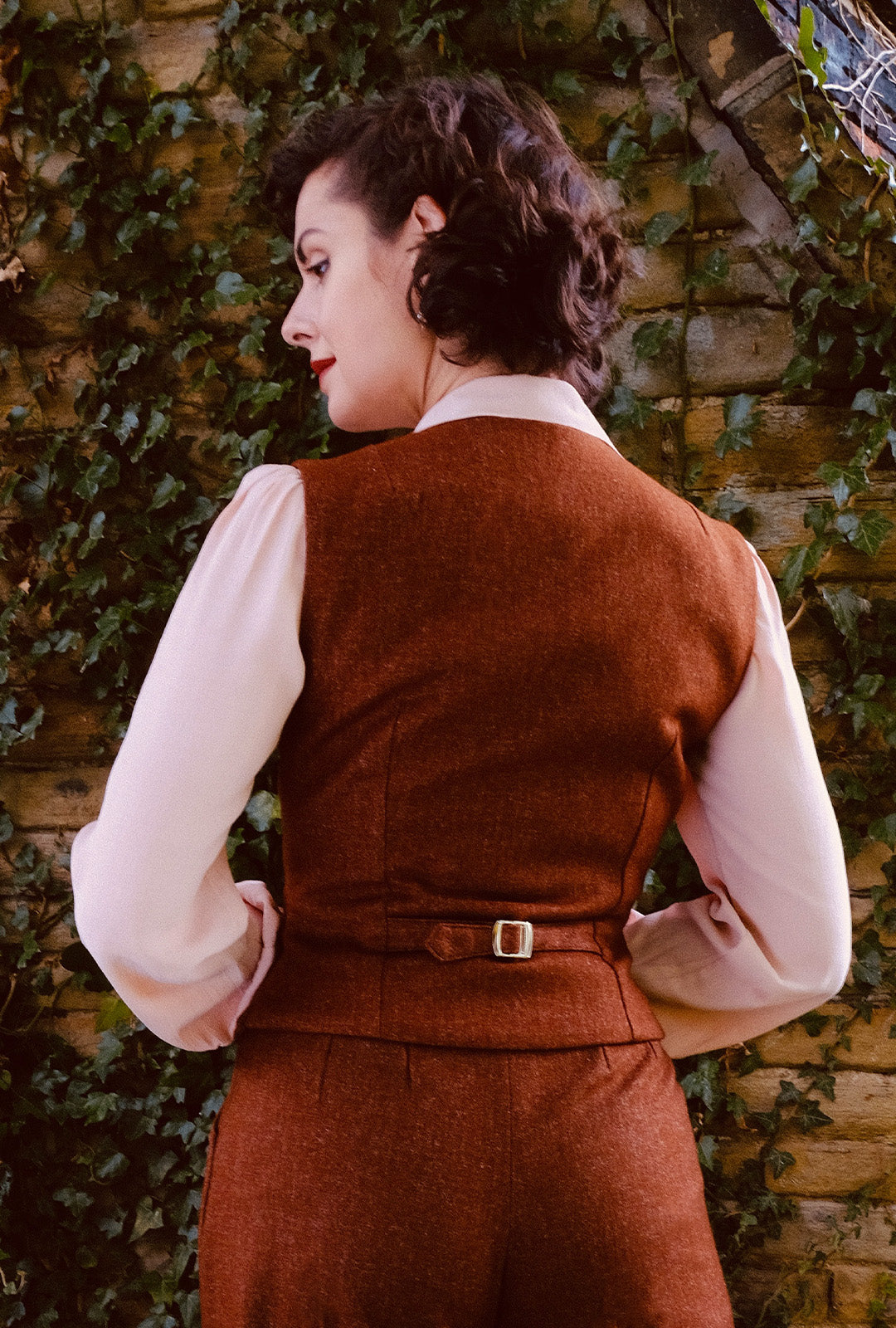 Margot Fitted Waistcoat - Maple Wool Blend