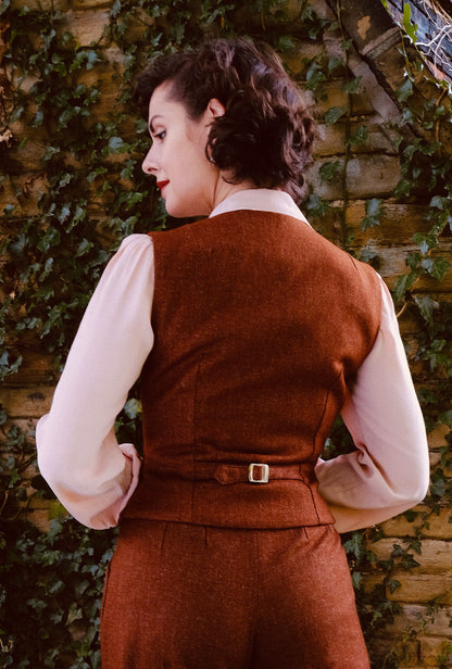 Margot Fitted Waistcoat - Maple Wool Blend