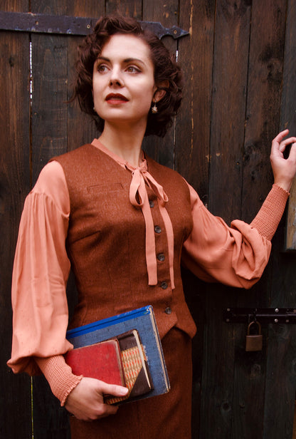 Margot Fitted Waistcoat - Maple Wool Blend
