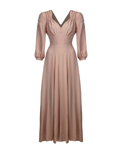1940s 'Marian' Midi Dress - Blush Pink