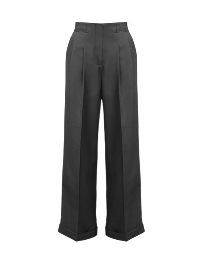 1930s Marlene Trousers - charcoal twill