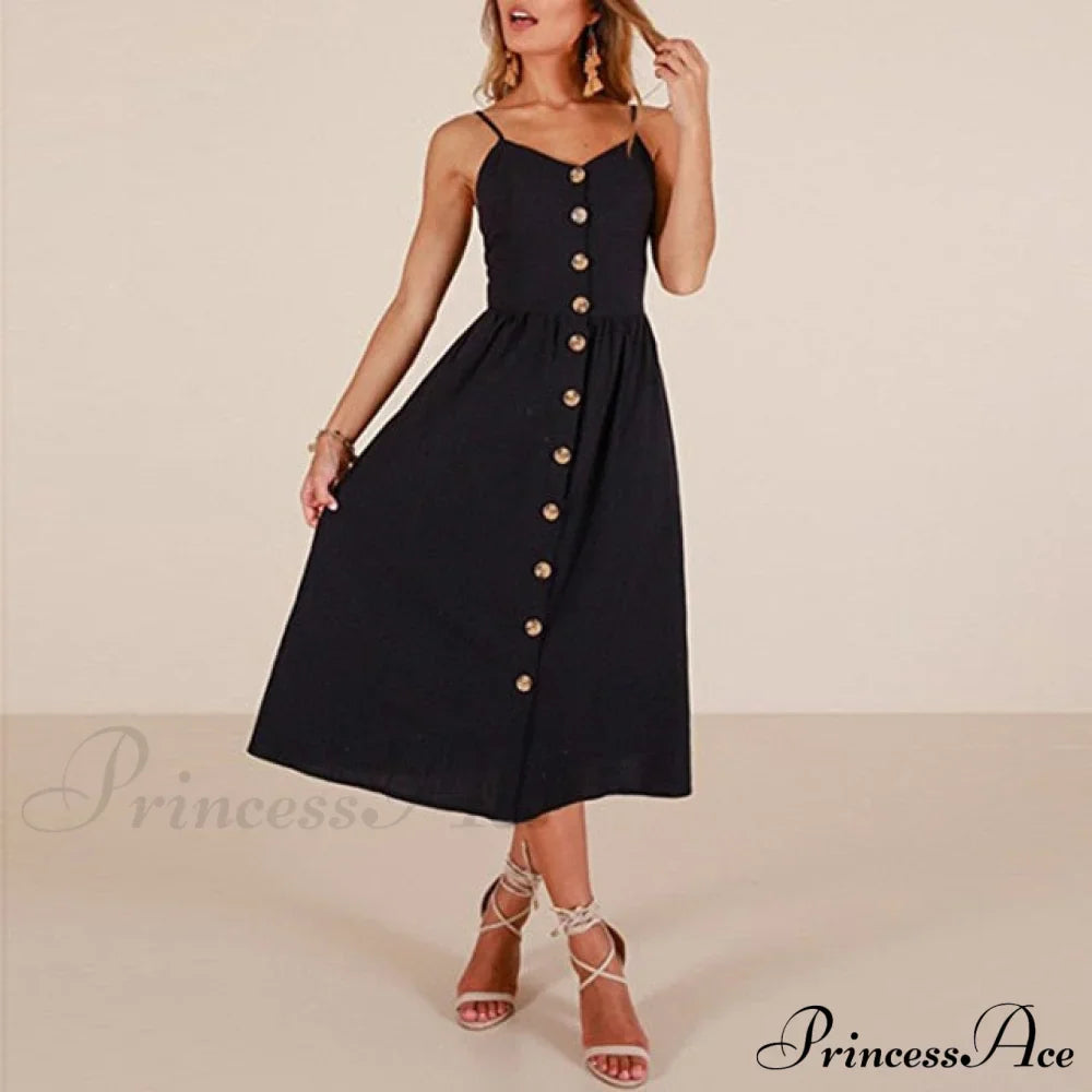 Polka Dot Striped Backless Midi Dress