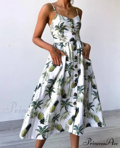 Polka Dot Striped Backless Midi Dress