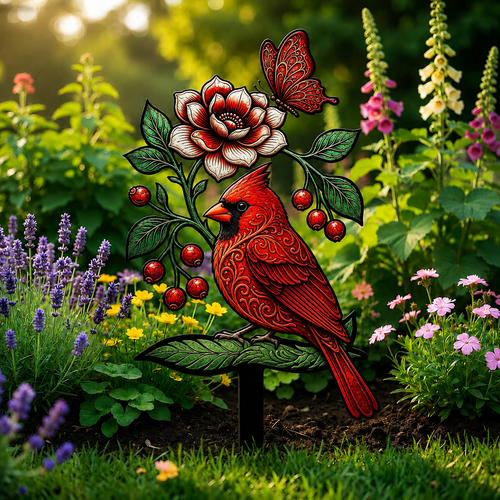 üå∫Cardinal Art Garden Stake