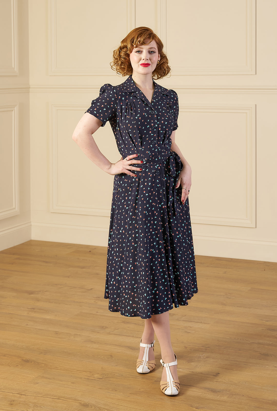 1940s Shirt-Waister Dress - Ocean Pearl
